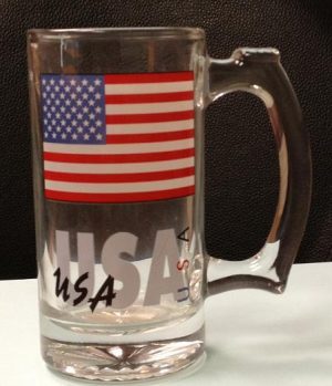 USA American Flag Glass Mug